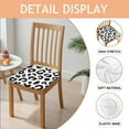 thumbnail image 2 of Classic Leopard Print Seat Covers for Dining Room Chairs Set Of 6,Stretch Printed Washable Chair Seat Cover with Elastic Ties and Button,Removable Waterproof Couch Cushion Covers, 2 of 6