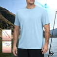 thumbnail image 4 of Havenx Rashguard Swim Shirts for Men Short Sleeve Sun Protection Upf 50+ Tshirt Fast Dry Moisture Wicking Tee Shirts Athletic Workout Casual Loose Fit Running Swim Clothes,Light Blue M, 4 of 4