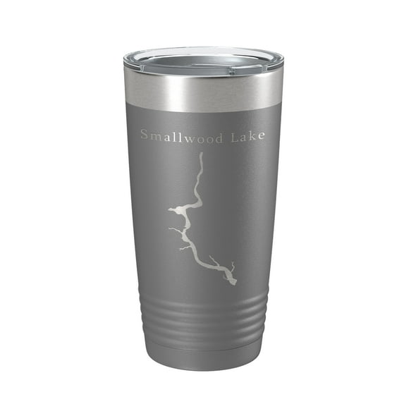Smallwood Lake Tittabawassee Map Tumbler Travel Mug Insulated Laser Engraved Coffee Cup Michigan 20 oz Dark Gray