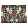 thumbnail image 7 of Yayeee Kitchen Curtains Tier Pair Light Filtering 27"x24" Rod Pocket Short Cafe Window Panel, Christmas Blooms, 7 of 7