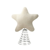 Plush Christmas Tree Topper Star 9 Inch, Furry Holiday Tree Top Decor for Xmas, Parties, Events, and Festive Occasions