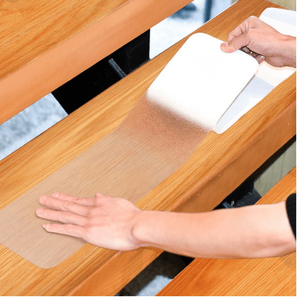 Anti Slip Tape for Staircase & Floor Step Treads, Grip Tape 15 Pre-cut strips 6"x32" and Roller - Angelie Taylor