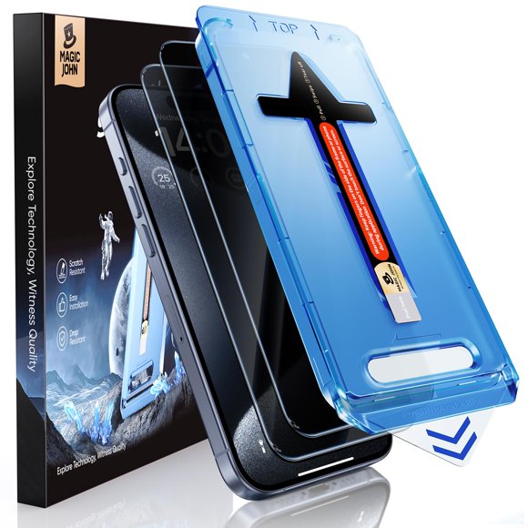 Protector de pantalla MAGIC JOHN para iPhone 15 Pro de 6.1 pulgadas, privacidad, paquete de 2