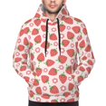 thumbnail image 4 of KLL Strawberry Flower Print Mens Hoodie Long Sleeve Casual Pullover Hooded Sweatshirt Fashion Drawstring Hoodies with Pocket-X-Large, 4 of 6