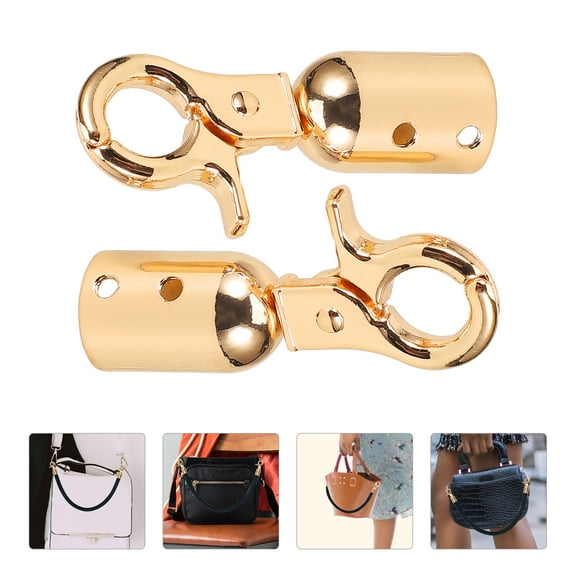 CRILSTYLEO 2Pcs Bag Buckles Metal Buckle for Handbag Makers Golden Rectangular Durable Practical 4.5x2x1.3in