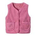 thumbnail image 4 of Leey-World Vests for Girls Vest for Teen Girls Cute Lightweight Fleece Warm Button Down Sleeveless Jacket Youth Fall Winter(Pink,4-5 Years), 4 of 4
