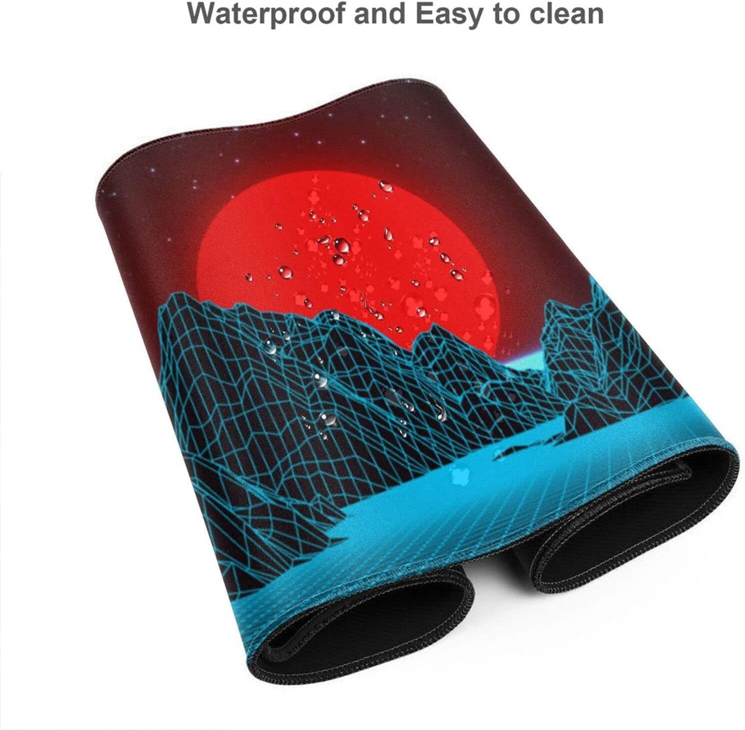 Cool Galaxy Large Gaming Mouse Pad XL,with Stitched Edges Long Extended Waterproof Desk Mat Non Slip Topographic Mousepad 31.5 X 11.8 Inch