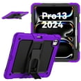 thumbnail image 3 of Case for Lenovo Tab M11 11" 2024, Military Grade Protective Silicone PC Cover with Screen Protector & Adjustable Kickstand & Shoulder Strap & Pencil Holder & 3-layer Protection, Purple+Black, 3 of 8