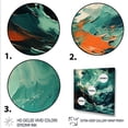 thumbnail image 3 of Designart "Waves of Rolling Surf III" Abstract Framed Wall Art - Green Abstract Modern Waves Entryway Framed Wall Art, 3 of 6