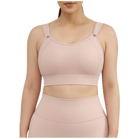 HAPIMO Women High Support Sports Bra Adjustable Straps U Neckline Moisture Wicking Fabric For Workout And Training Pink XXXL