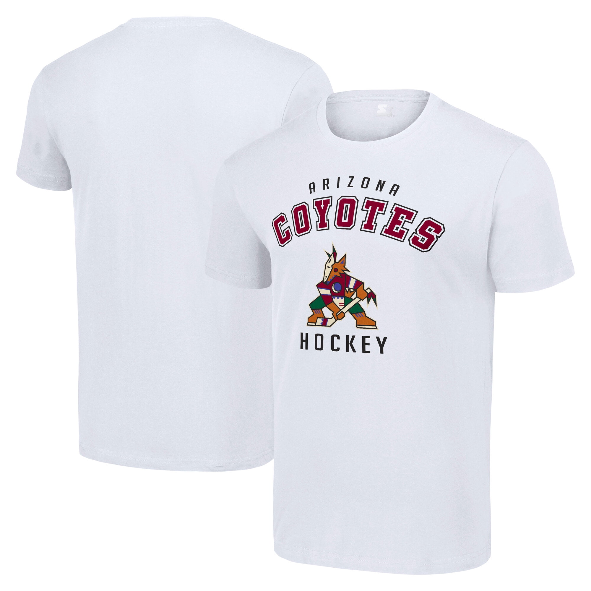 Men's Starter White Arizona Coyotes Logo T-Shirt