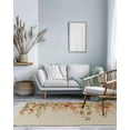 thumbnail image 4 of Orange Botanical Area Rug 3x5ft Woven Runner Rug,Farmhouse Leaf Fall Thanksgiving Washable Living Room Hallway Bedroom Kitchen Carpet with Tassels,Indoor Outdoor Throw Door Mat for Entryway, 4 of 5