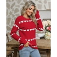 thumbnail image 4 of Heart Sweater for Women Valentine's Day Cute Crewneck Sweaters Casual Loose Lightweight Knit Pullover Jumper Tops Shermie, 4 of 6