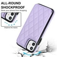 thumbnail image 4 of for iPhone 11 Wallet Case with Card Holder RFID Blocking, Kickstand Card Slots Case, Dimaond Patterned Elegent PU Leather,Double Back Flip Magnetic Clasp and Durable Shockproof Cover,Purple, 4 of 8