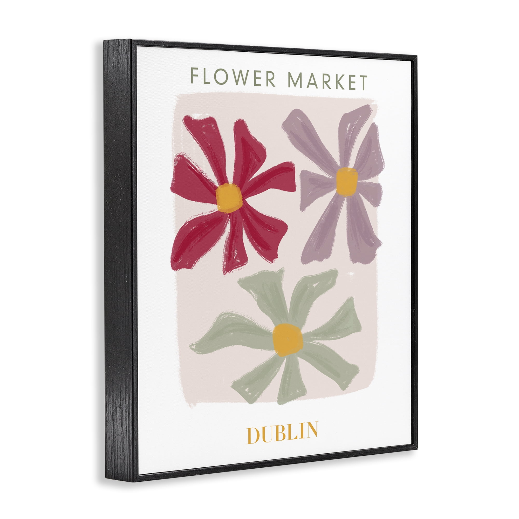 Stupell Industries Muted Dublin Flower Market Black Framed Giclee Art, design by Lucille Price