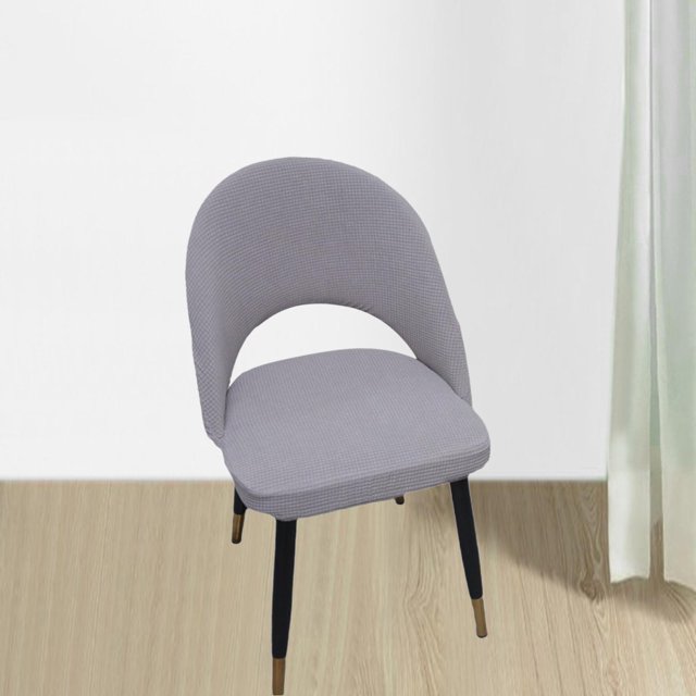 Funda para silla curvada con respaldo corto, poliéster, para , bodas, , conferencias, hogar, comedor, funda para asiento de silla gris claro Macarena comer cubierta
