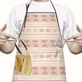 thumbnail image 2 of Pink Geometric Striped Pattern Apron-Garden Aprons for Women with Pockets-Cotton Linen Waterproof Kitchen Cooking Gardening Aprons Adjustable for Kitchen,Cooking,BBQ and Salon 33x27 Inch, 2 of 7