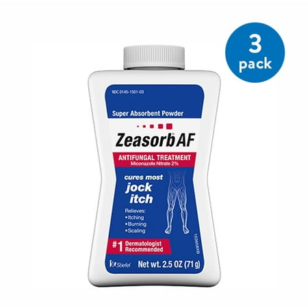 (3 Pack) Zeasorb Antifungal Treatment Super Absorbant Powder for Jock Itch, 2.5