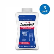 (3 pack) (3 Pack) Zeasorb Antifungal Treatment Super Absorbant Powder for Jock Itch, 2.5 ounce