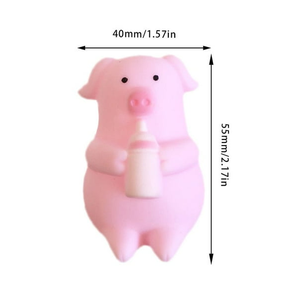 Newly Upgraded Version Cute Pink Cartoon Pig Squeezing Screaming Venting Piglet Bottle Pig Doll Cute Venting Pink