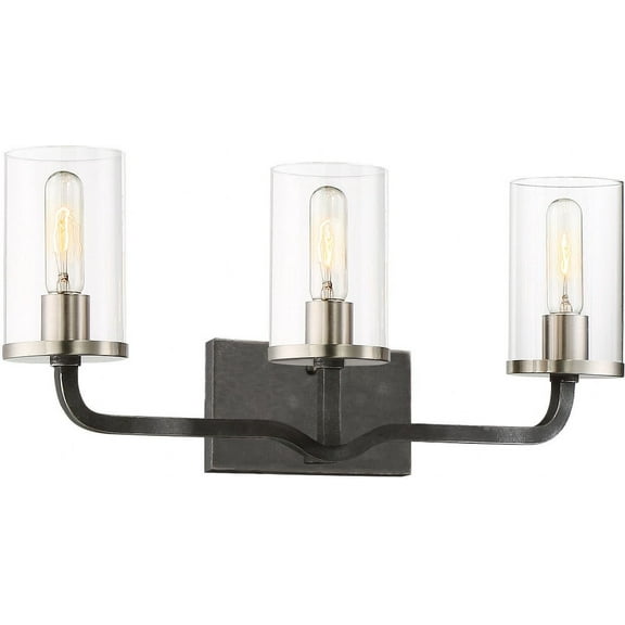 Sherwood 3 - Light Iron Black/Brushed Nickel Mixedmetals Wall Sconce
