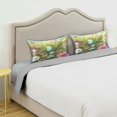 thumbnail image 5 of Haosy Satin Pillowcase for Hair and Skin Standard Cooling Silk Pillow Case with Envelope Closure Cartoon Frog Sit in Meadow Of Flower 20"x26", 5 of 9