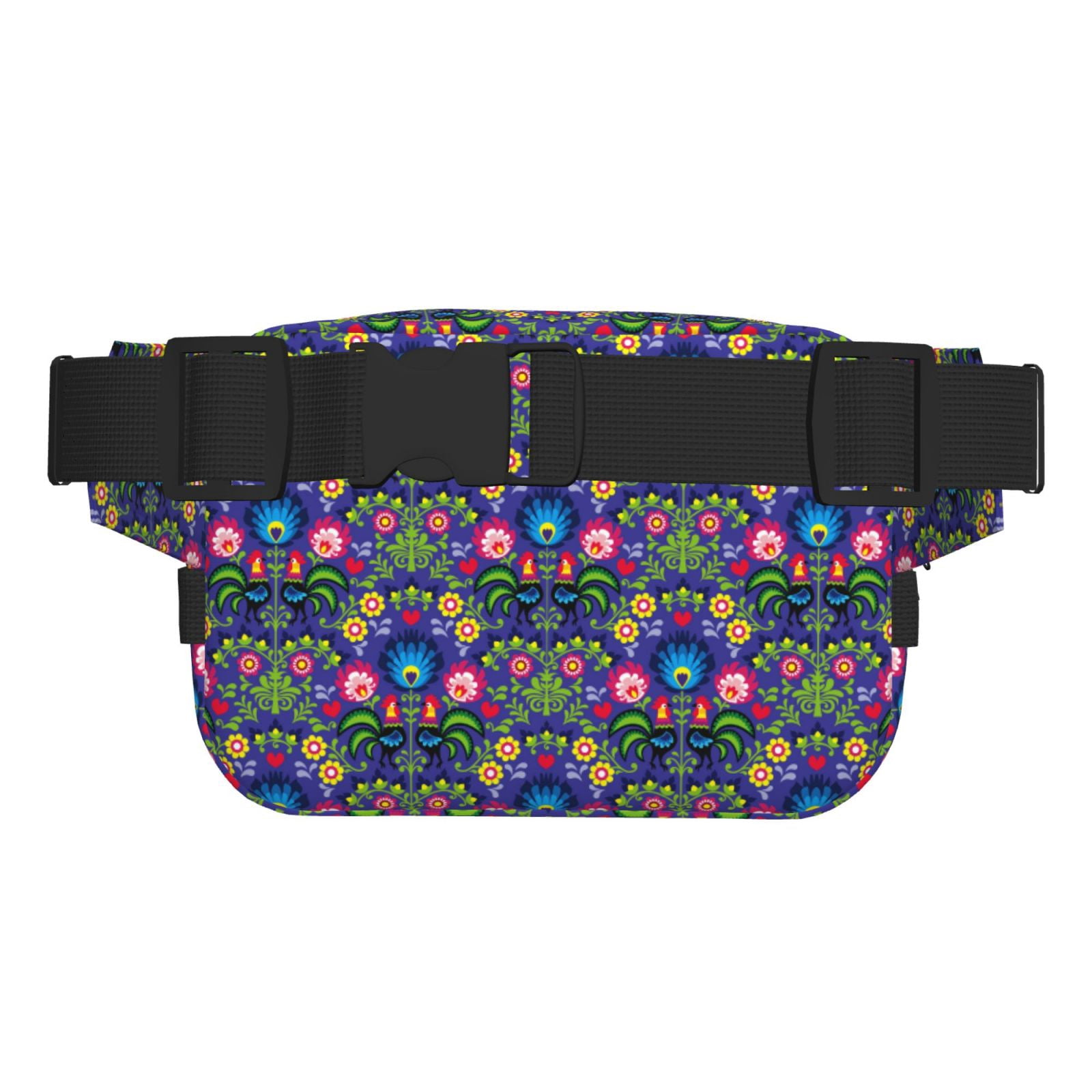 Picia Roosters 1 Print Square Double-Layer Waist Bag Mini Adjustable Waist Belt Bag Exercise Running Travel Hiking