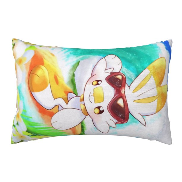 Funda de almohada Scor-bunny Pok-emon, bonita funda de cojín, juego de cojines traseros de dibujos animados, ropa de cama suave, decoración del hogar, regalos de boda, 20 x 30 pulgadas