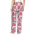 thumbnail image 3 of Naloa Rose Flowers Print Women’s Ultra-Soft Comfy Pajama Lounge Pants with Pockets & Drawstring, 3 of 8