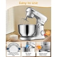 thumbnail image 2 of Facelle Tilt-Head Stand Mixer, 5QT+6QT Stainless Steel Two Bowls, 10 Speeds Kitchen Electric Food Mixer with Egg Whisk, Dough Hook, Beater, Dishwashe, 2 of 8
