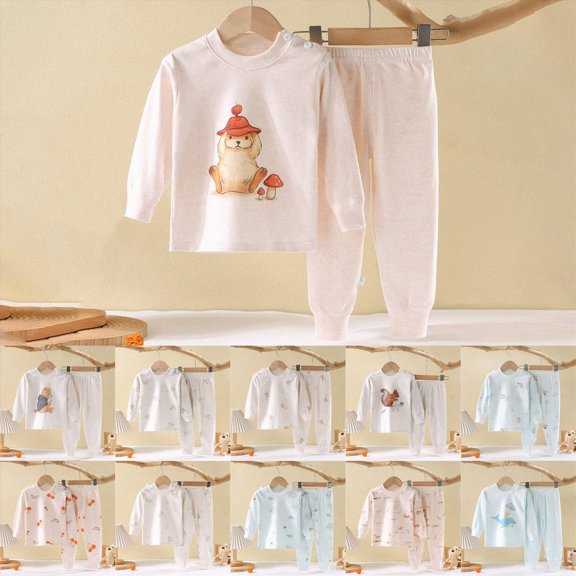 2-3 Years Girls Long Sleeve Pajama Set Toddler Baby Girl Clothes 6 12 18 24 Months Fall Outfits Long Sleeves Sweatshirt Tops Pants Set 1-5T,Watermelon Red