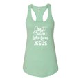 thumbnail image 2 of Wild Bobby Just A Girl Who Loves Jesus Inspirational/Christian Women Racerback Tank Top, Mint, Medium, 2 of 5