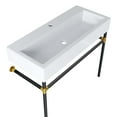 thumbnail image 3 of Modway Redeem 40" Black Stainless Steel Wall-Mount Bathroom Vanity in Black White, 3 of 8