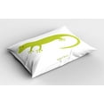 thumbnail image 2 of Ambesonne Savannah Pillow Sham 2 Pack, Australian Lizard Gecko, 36"x20", Pistachio Green and White, 2 of 3