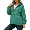 thumbnail image 5 of gbyLJF Womens Windbreaker Jacket Quarter Zip Hooded Pullover Waterproof Rain Jackets for Outdoor Hiking Running, 5 of 6