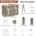 thumbnail image 2 of Cesta de Picnic G GOOD GAIN para 2 con Manta y Bolsa para Vino Gris, 2 of 6