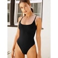 thumbnail image 2 of Women's Open Back Basics T Shirt Sleeveless Strap Bodycon Cami Bodysuit Tops, 2 of 5