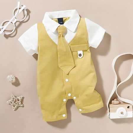 

TOWED22 Baby Rompers Boys My 1st Christmas Baby Boy Clothes Stripe Plaid Oversized Bubble Romper Long Sleeve Sweatshirt Xmas Outfit Yellow