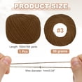 thumbnail image 2 of 164 Yards Size 3 Brown Pearl Cotton Crochet Thread Lace Weight Yarn Tatting Thread for Crocheting Knitting Embroidery Sewing, 2 of 7
