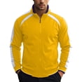 thumbnail image 2 of asjyhkr Jackets for Men Full-Zip Workout Fall Daily Wear Fitted Casual Long Sleeve Color Blocked Track Jacket with Pockets(XX-Small,Yellow), 2 of 8