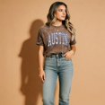thumbnail image 4 of Austin Texas Shirt Women Cute Gift Summer Graphic Loose Tees Short Sleeve Casual Tops, 4 of 5