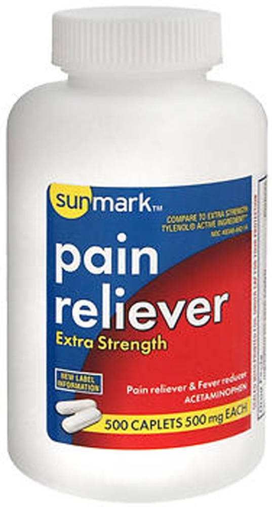 Sunmark Pain Reliever Caplets, 500 mg, 500 Count