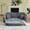 Gray-Round Pillow, variant on Leumius 87" Convertible Futon Sofa Bed, Corduroy Curved Boneless Couch with High Backrest, 2-in-1 Fold-Out Sleeper Sofa with Pull-out Couch Bed,Beige-Square Pillow