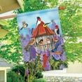 Birds and Lilacs Spring House Flag Cardinals Bluebirds 28" x 40
