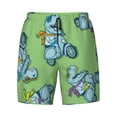 thumbnail image 4 of Lsque Mens Swim Trunks Motorcycle Riding Dinosaur Pattern - Bathing Suit Compression Liner - Beach Swim Shorts Swimwear - (S-3XL) - Stretch Quick Dry -X-Large, 4 of 9