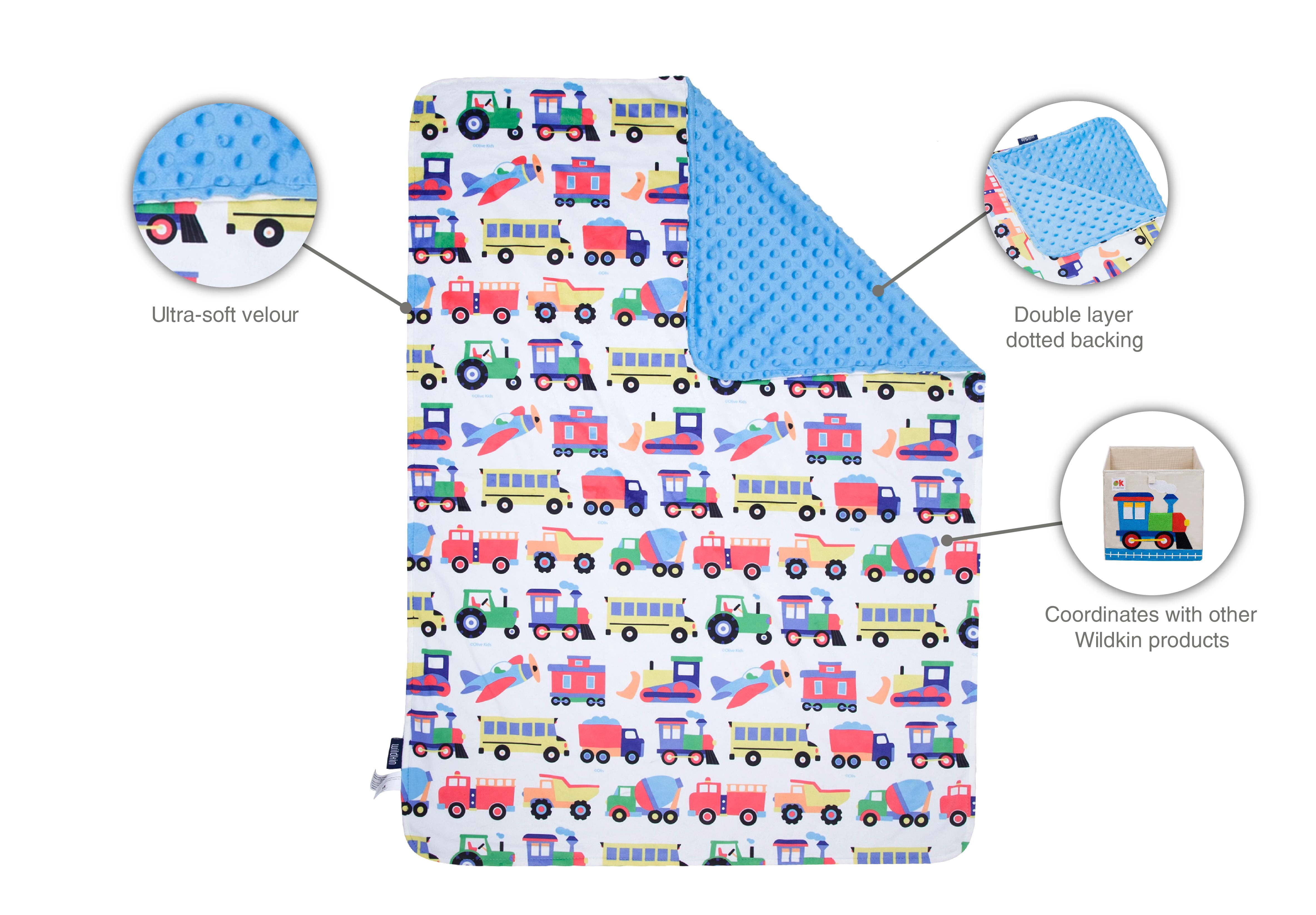 Trains, Planes & Trucks Plush Blanket