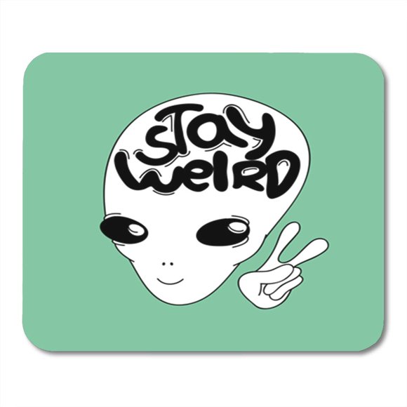 POGLIP Little Sweet Smiling Alien Simple White and Black for Summer Mousepad Mouse Pad Mouse Mat 9x10 inch