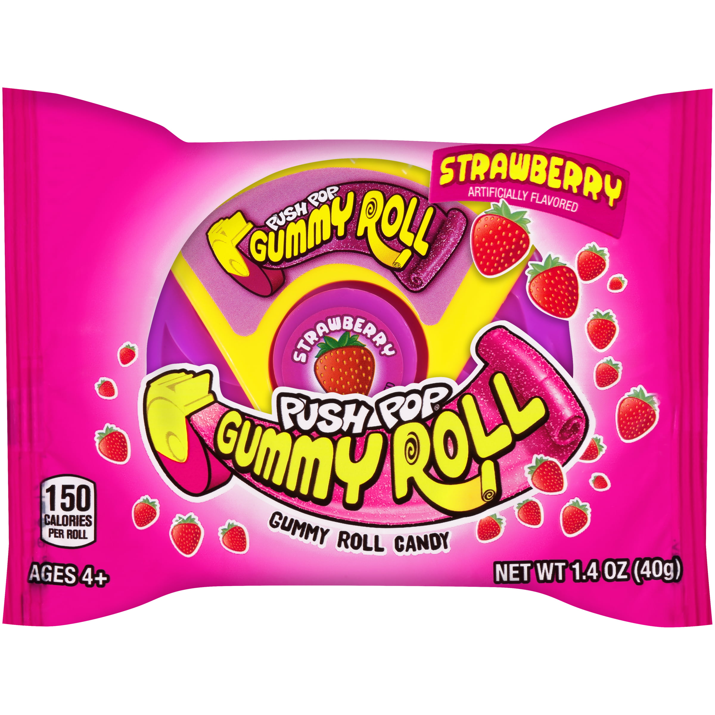 Push Pop Gummy Roll Assorted Flavors Gummy Candy, 1.4oz, 1 Count