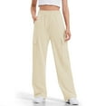 thumbnail image 2 of Tungbrin Girls Cargo Sweatpants Kids Drawstring High Waist Straight Leg Joggers Outdoors Hiking Pants with Multi Pockets, 2 of 9