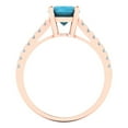 thumbnail image 4 of 2.21 ct Oval Cut Simulated Turquoise Solitaire with Simulated Diamond Accents 14K Rose Gold Womens Engagement Ring, 4 of 7